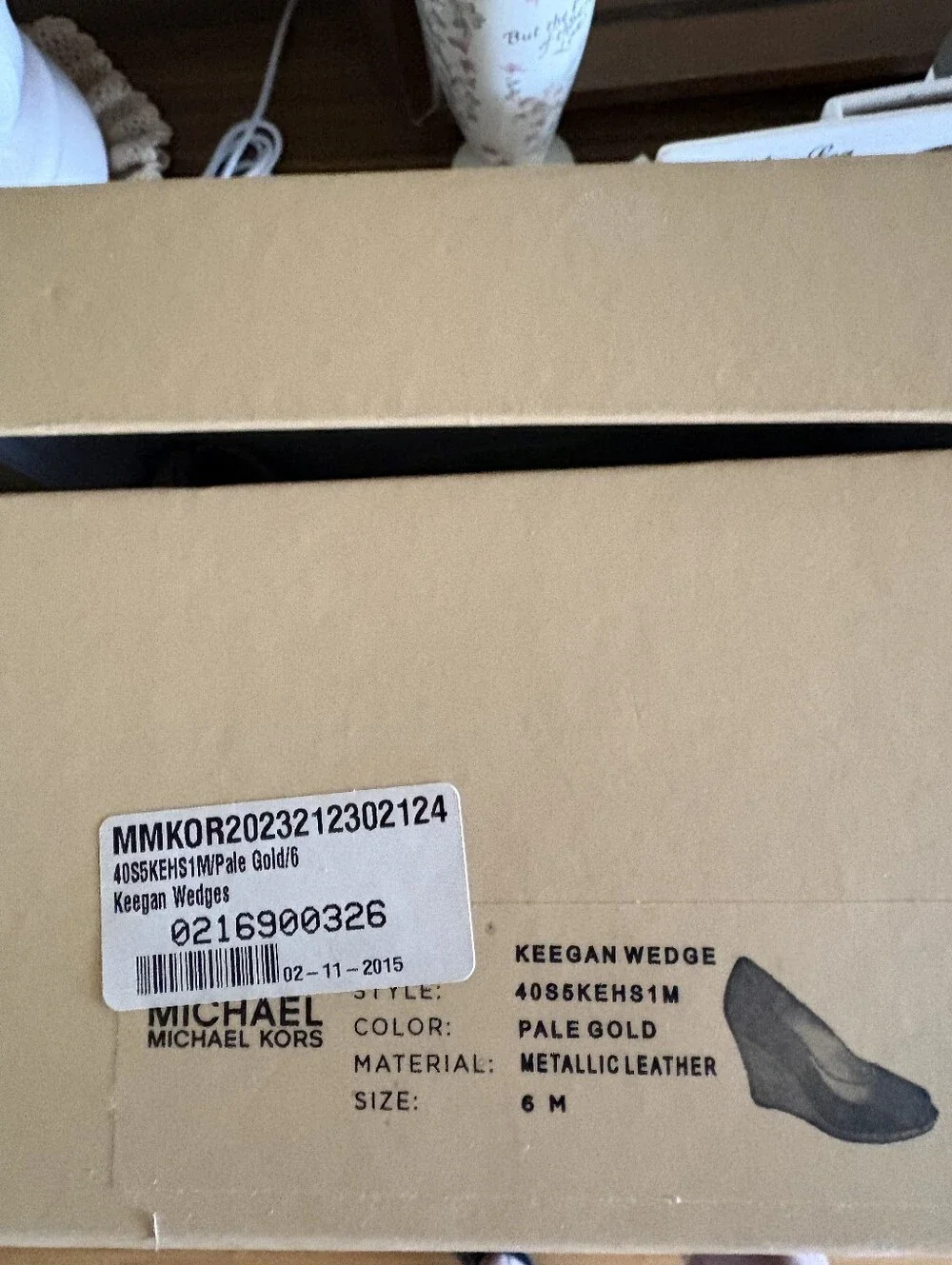 Michael Kors Gold Snake-Print Wedge Peep-Toe Shoe